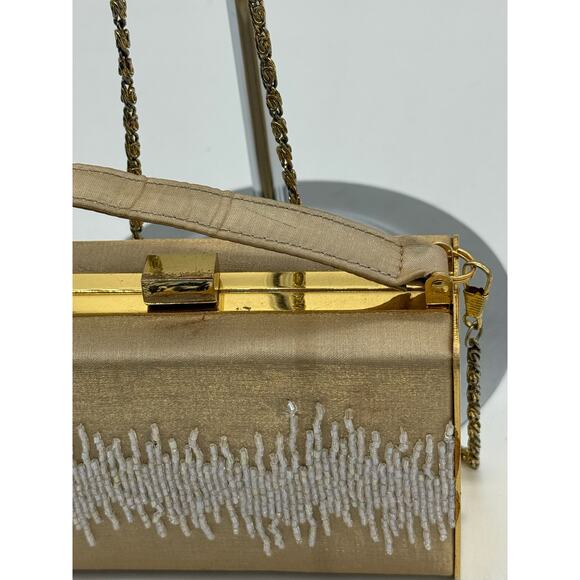 Vintage Glam Party Beaded Purse*Box shaped top handle cross body*1960's Beauty - Picture 10 of 11